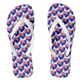 Australische vlag kleuren harten patroon patriotti teenslippers (Voetbed)