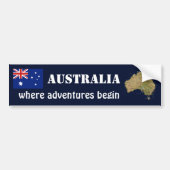 Australische vlag + Map Bumpersticker (Voorkant)