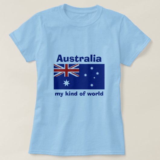 Australische vlag + Map + Tekst T-Shirt (Design voorkant)