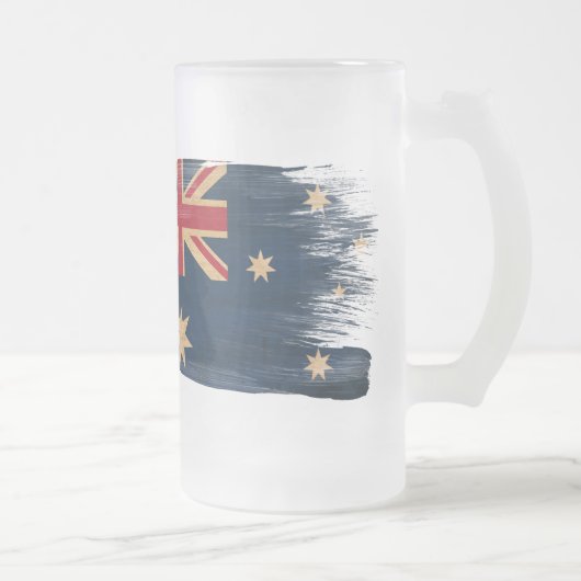 Australische vlag matglas bierpul (Rechts)