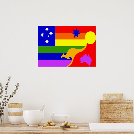 Australische vlag met een GLBT-Pride Poster (Keuken)