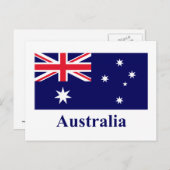 Australische vlag met naam briefkaart (Voorkant / Achterkant)
