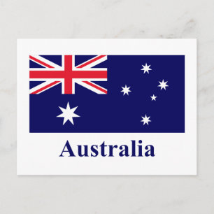 Australische vlag met naam briefkaart