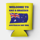 Australische vlag Modern Aussie gepersonaliseerd B Blikjeskoeler (Voorkant)