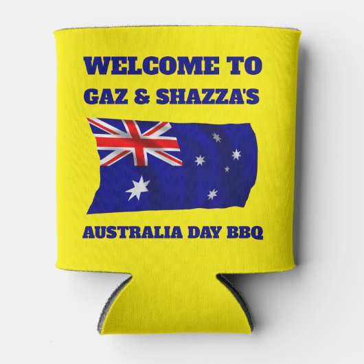 Australische vlag Modern Aussie gepersonaliseerd B Blikjeskoeler (Voorkant)
