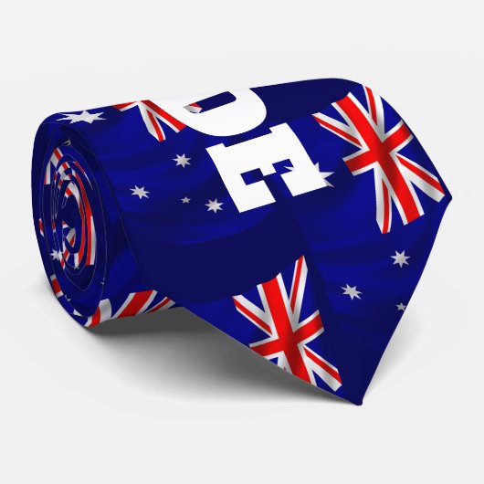 Australische vlag Modern Aussie gepersonaliseerd Stropdas (Opgerold)