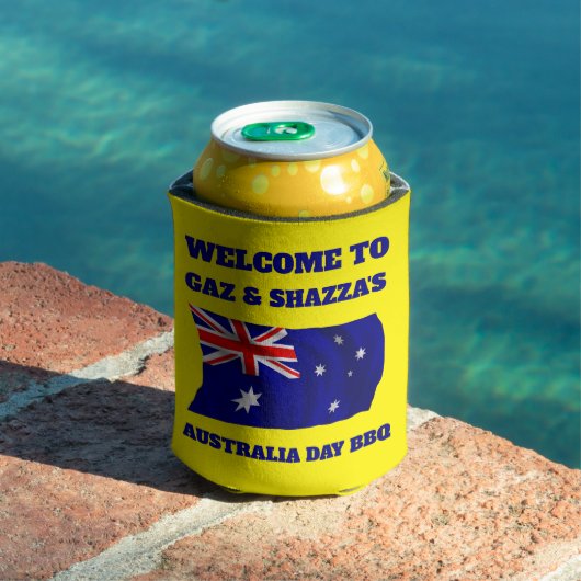 Australische Vlag Moderne Aussie gepersonaliseerde Blikjeskoeler (Insitu Zwembad)