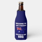 Australische Vlag Moderne Aussie gepersonaliseerde Flesjeskoeler (Fles Voorkant)