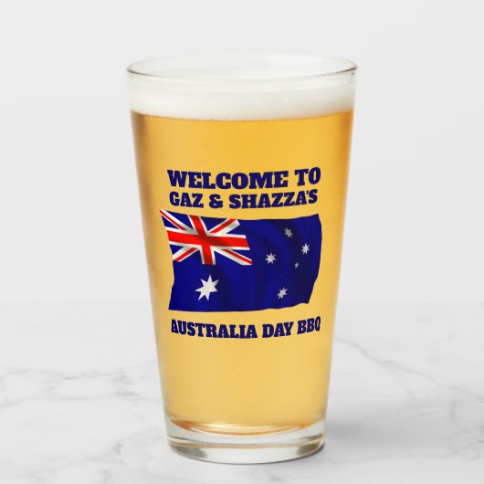 Australische Vlag Moderne Aussie gepersonaliseerde Glas (Voorkant gevuld)
