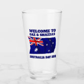 Australische Vlag Moderne Aussie gepersonaliseerde Glas (Voorkant)