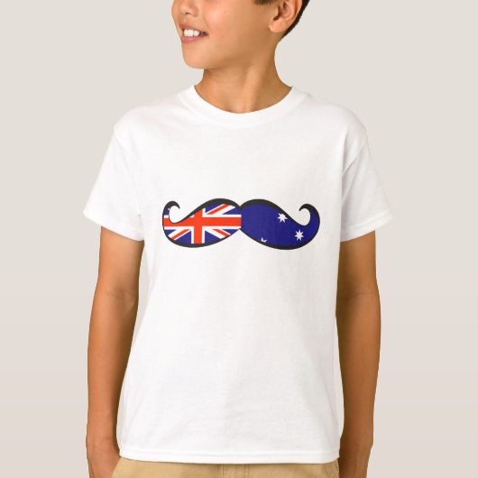 Australische vlag Mustache T-shirt (Voorkant)