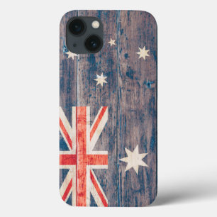 Australische vlag op hout iPhone 13 hoesje