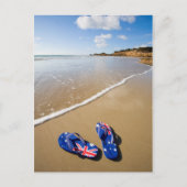 Australische vlag op strand | Zuid-Wales Briefkaart (Voorkant)