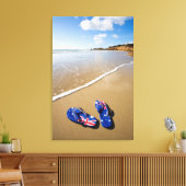 Australische vlag op strand | Zuid-Wales Canvas Afdruk (Insitu (Woonkamer))