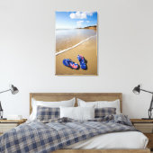 Australische vlag op strand | Zuid-Wales Canvas Afdruk (Insitu (Slaapkamer))