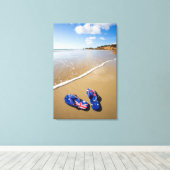 Australische vlag op strand | Zuid-Wales Canvas Afdruk (Insitu (Houten vloer))