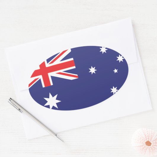 Australische vlag ovale sticker (Envelop)