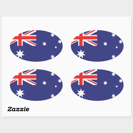 Australische vlag ovale sticker (Vel)