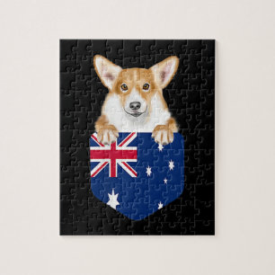 Australische vlag pembroke Welsh corgi dog in zakj Legpuzzel