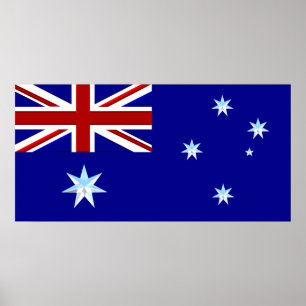 Australische vlag Poster in Chrome (1)