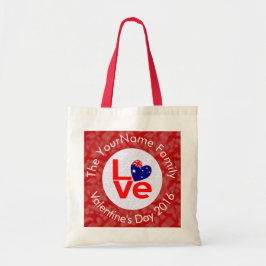 Australische vlag rode letters liefde vlag geperso tote bag