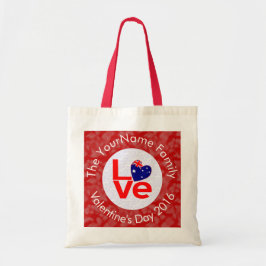 Australische Vlag Rood Letters LOVE Vlag Persoonli Tote Bag