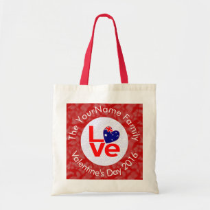 Australische Vlag Rood Letters LOVE Vlag Persoonli Tote Bag