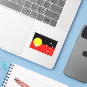 Australische vlag sticker (Laptop met iPhone)