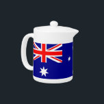 Australische vlag theepot<br><div class="desc">Voeg een vleugje Australische trots toe aan je theetijd met onze exclusieve theepot met de vlag van Australië! Deze theepot is gemaakt met nauwgezette aandacht voor detail en is meer dan alleen een functioneel item; het is een viering van het erfgoed en de culturele trots van Australië. Het levendige ontwerp...</div>