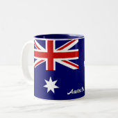 Australische vlag tweekleurige koffiemok (Voorkant links)