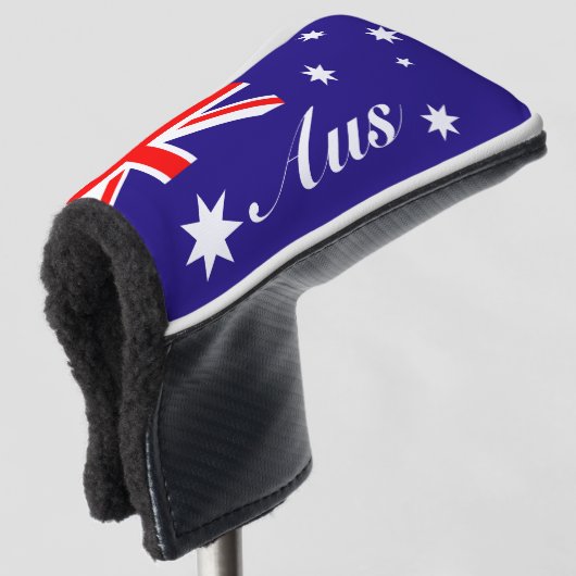 Australische vlag van Australische douanemonogram Golfheadcover (3/4 voorkant)