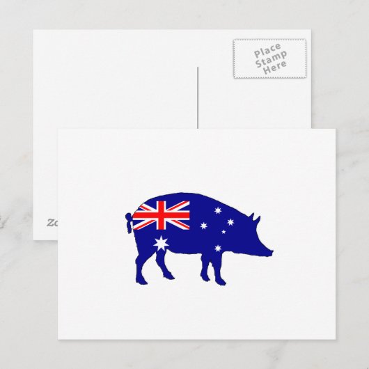 Australische vlag - Varkenshaar Briefkaart (Voorkant / Achterkant)