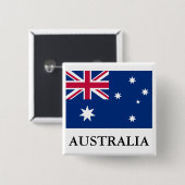 Australische vlag vierkante button 5,1 cm (Voorkant /achterkant)