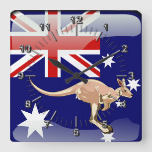 Australische vlag vierkante klok