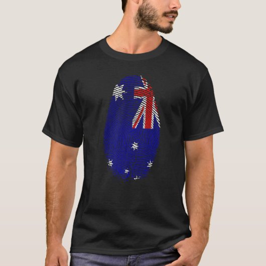 Australische vlag Vingerprint Het staat in mijn DN T-shirt (Voorkant)