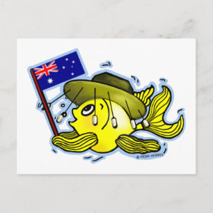 Australische vlag vis grappige OZI-vis Briefkaart
