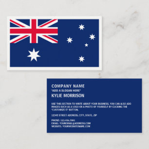 Australische vlag, vlag van Australië Visitekaartje