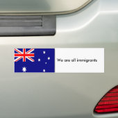 australische vlag, wij zijn allemaal immigranten,  bumpersticker (Op auto)