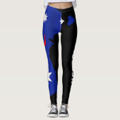 Australische vlag: witte letters op zwart leggings (Voorkant)