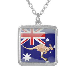 Australische vlag zilver vergulden ketting