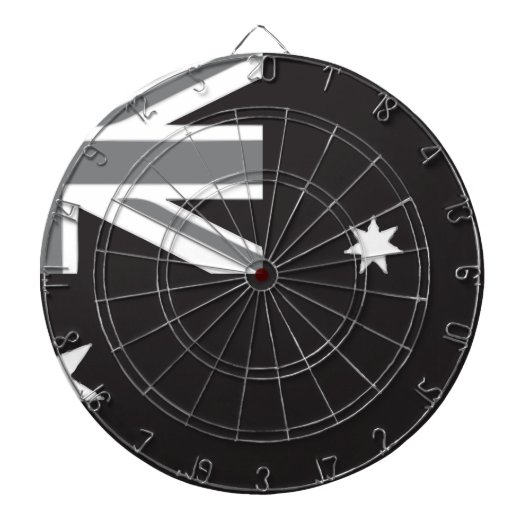 Australische vlag Zwart-wit Dartbord (Voorkant)