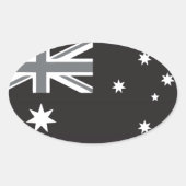 Australische vlag Zwart-wit Ovale Sticker (Voorkant)