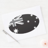 Australische vlag Zwart-wit Ovale Sticker (Envelop)