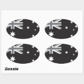 Australische vlag Zwart-wit Ovale Sticker (Vel)