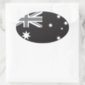 Australische vlag Zwart-wit Ovale Sticker (Tas)