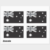 Australische vlag Zwart-wit Rechthoekige Sticker (Vel)