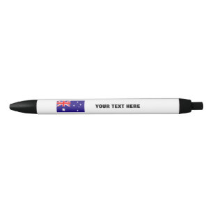 Australische vlaggenpen met aangepaste promotietek zwarte inkt pen