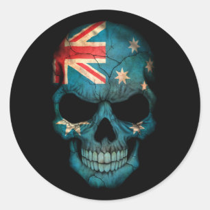  Australische vlaggenschedel Ronde Sticker