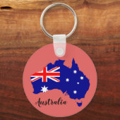 Australische vlagplattegrond Aussie Sleutelhanger (Achterkant)