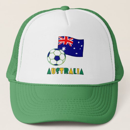 Australische Voetbal en Vlag Trucker Pet (Voorkant)